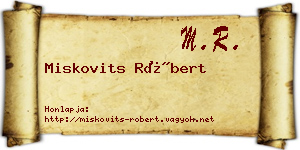 Miskovits Róbert névjegykártya